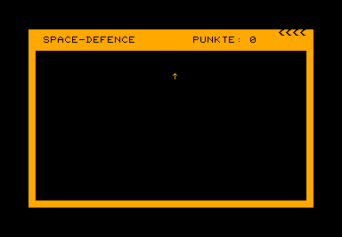 Space Defence game screenshot for Commodore PET